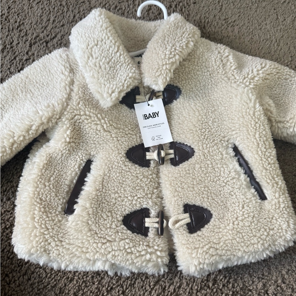 Cotton On Cream Sherpa Baby Jacket